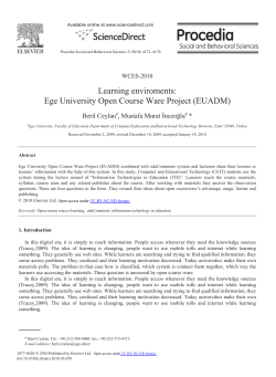 Ege University Open Course Ware Project (EUADM)