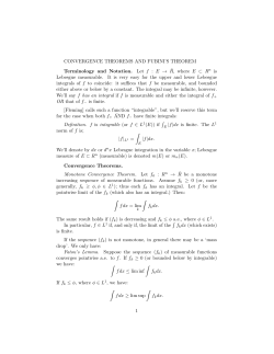 CONVERGENCE THEOREMS AND FUBINI`S THEOREM