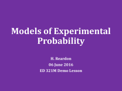 Models of Experimental Probability