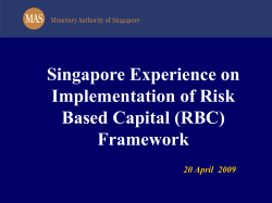 Singapore Experience on Implementation of Risk Based