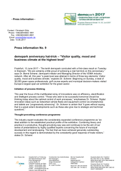 Press information No. 9 demopark anniversary hat