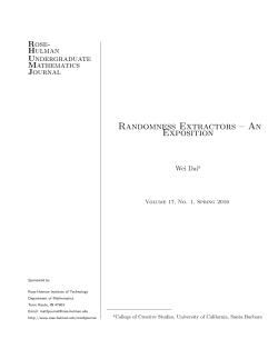 Randomness Extractors – An Exposition - Rose