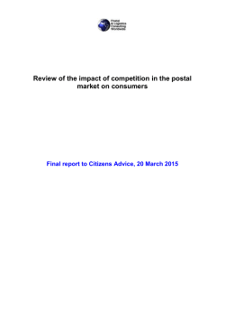 Review of the impact of competition in the postal market on consumers