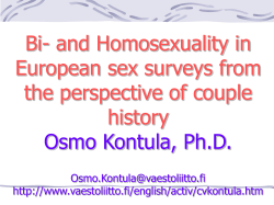 Sexual and Reproductive Behaviour Consultant: Osmo Kontula
