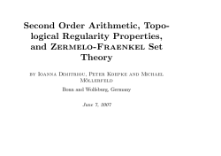 Second Order Arithmetic, Topo- logical Regularity Properties, and