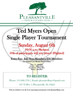Ted Myers Open Single Player Tournament