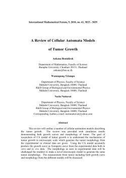 A Review of Cellular Automata Models of Tumor Growth