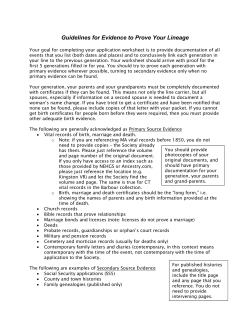 Guidelines for Evidence to Prove Your Lineage