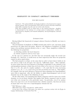 SIMPLICITY IN COMPACT ABSTRACT THEORIES Introduction