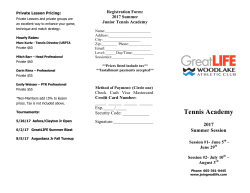 Tennis Academy - Woodlake Athletic Club