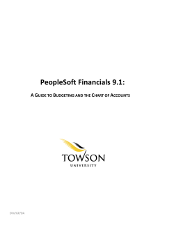 PeopleSoft Budgeting and Chart of Accounts