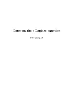 Notes on the p-Laplace equation
