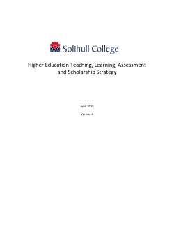 HE Teaching, Learning, Assessment and Scholarship Strategy