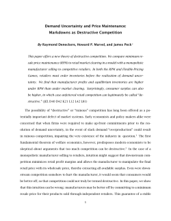 Demand Uncertainty and Price Maintenance