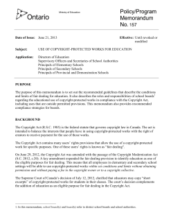 PPM 157 - Ministry of Education