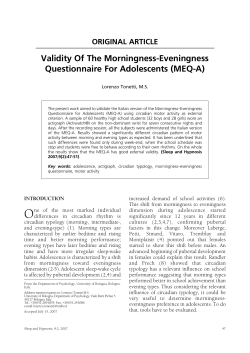 MEQ-A - Sleep and Hypnosis