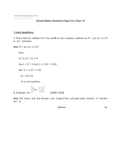 Arbind Singh Academy : XII Maths Solved papers