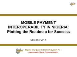 MOBILE PAYMENT INTEROPERABILITY IN NIGERIA