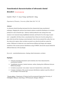 Sonochemical characterisation of ultrasonic dental descalers