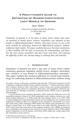 A Practitioner`s Guide to Estimation of Random