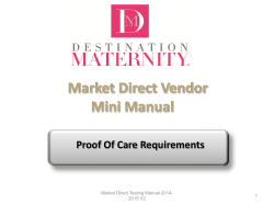 Market Direct Vendor Testing Manual 2012