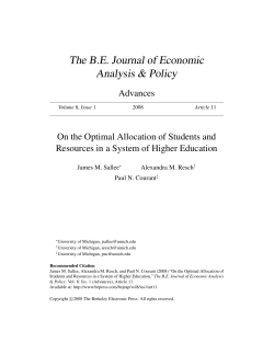 The Optimal Allocation of Students and Resources in a System of