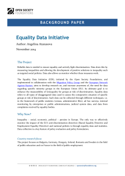 Equality Data Initiative - Open Society Foundations