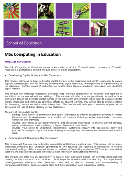 MSc Computing in Education
