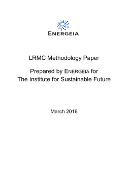 Long Run Marginal Costs Methodology Paper (prepared by Energeia)