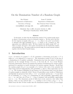 On the Domination Number of a Random Graph