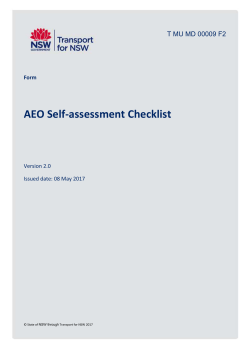 AEO Self-assessment Checklist