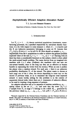 Asymptotically Efficient Adaptive Allocation Rules