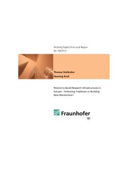Policies to Build Research Infrastructures in Europe &ndash; Following