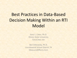 Introduction to Response to Intervention: A