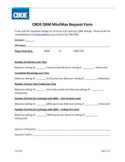 CBOE QRM Min/Max Request Form
