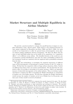 Market Structure and Multiple Equilibria in Airline Markets&lowast;