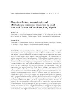 Allocative efficiency constraints in snail (Archachatina marginata