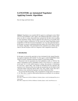 GANGSTER: an Automated Negotiator Applying Genetic Algorithms
