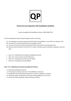 QP Payroll Journal Integration with QuickBooks Guideline