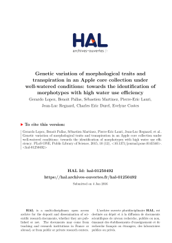 Genetic variation of morphological traits and transpiration in an