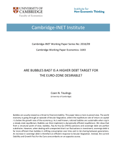 Are Bubbles Bad? - The Cambridge-INET Institute