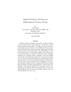 Omitted Product Attributes in Differentiated Product Models by Amil