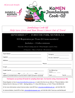 FORSYTHE PARK, MONROE, LA $50 Registration per Team (2