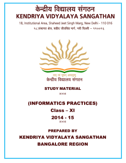 (INFORMATICS PRACTICES) Class &ndash; XI 2014 - 15