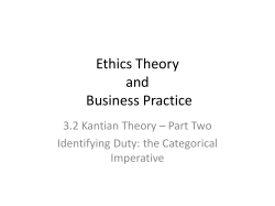 3.2 Kantian Theory &ndash; Identifying Duty