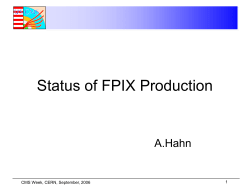 Status of FPIX Blade Production - CMS DocDB Server
