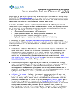 AHS Response to Accreditation Canada Report 2016