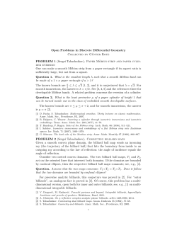 Open Problems in Discrete Differential Geometry Collected by