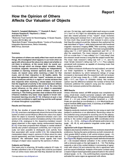 How the Opinion of Others Affects Our Valuation of Objects