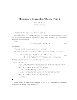 Elementary Regression Theory&ndash;Part 2